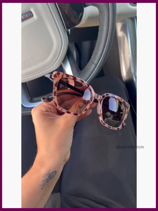 Square Oversized Metal Frame Polarized Sunglasses with UV Protection